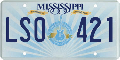 MS license plate LSO421