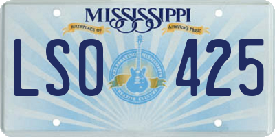 MS license plate LSO425