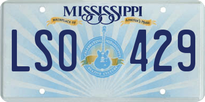 MS license plate LSO429