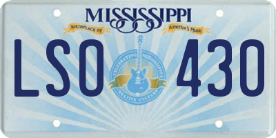 MS license plate LSO430