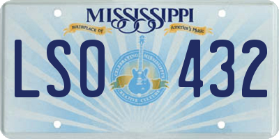 MS license plate LSO432
