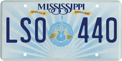MS license plate LSO440