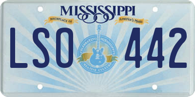 MS license plate LSO442