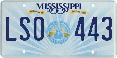 MS license plate LSO443
