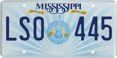 MS license plate LSO445