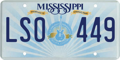 MS license plate LSO449