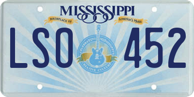 MS license plate LSO452