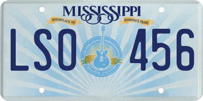 MS license plate LSO456
