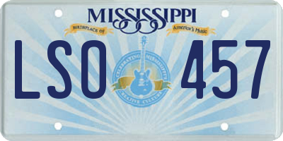 MS license plate LSO457