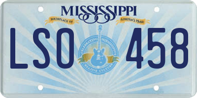 MS license plate LSO458