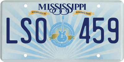 MS license plate LSO459