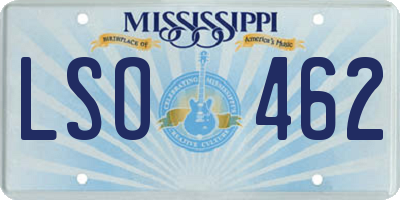MS license plate LSO462