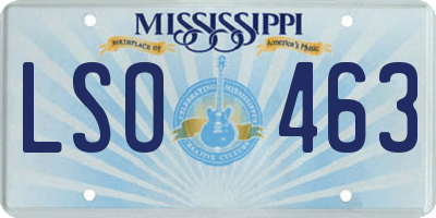 MS license plate LSO463
