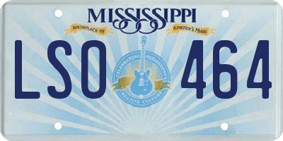MS license plate LSO464