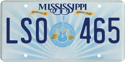 MS license plate LSO465