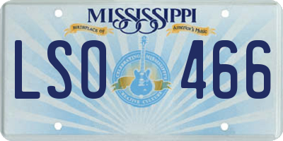MS license plate LSO466