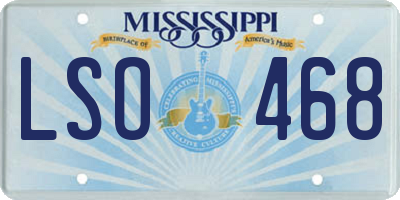 MS license plate LSO468