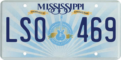 MS license plate LSO469