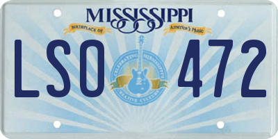 MS license plate LSO472