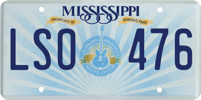 MS license plate LSO476
