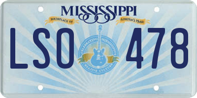 MS license plate LSO478