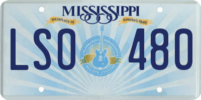 MS license plate LSO480