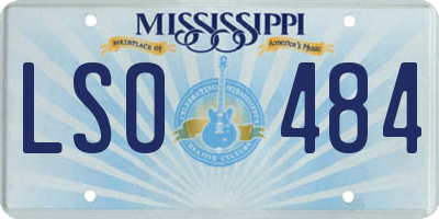 MS license plate LSO484