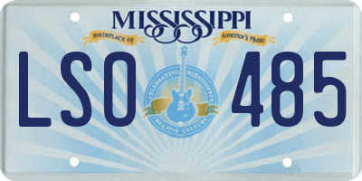 MS license plate LSO485