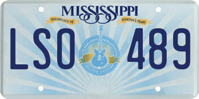 MS license plate LSO489