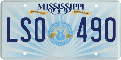 MS license plate LSO490