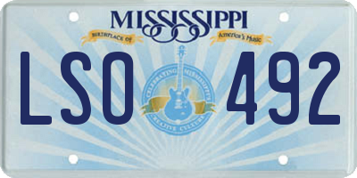MS license plate LSO492