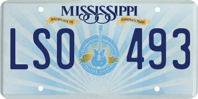 MS license plate LSO493