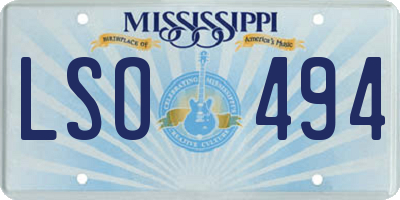 MS license plate LSO494