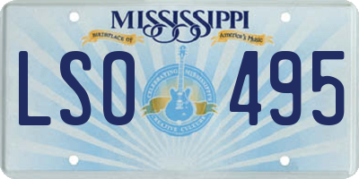 MS license plate LSO495