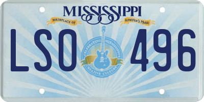 MS license plate LSO496