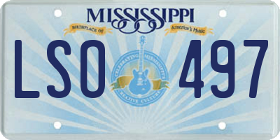 MS license plate LSO497