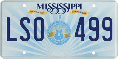 MS license plate LSO499