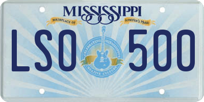 MS license plate LSO500