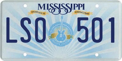 MS license plate LSO501