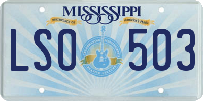 MS license plate LSO503