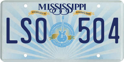 MS license plate LSO504