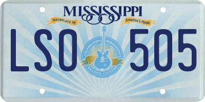 MS license plate LSO505