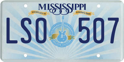 MS license plate LSO507