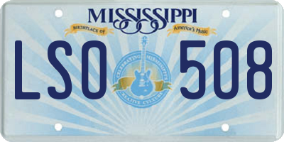 MS license plate LSO508
