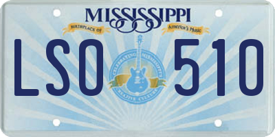 MS license plate LSO510