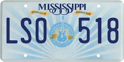 MS license plate LSO518