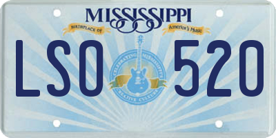 MS license plate LSO520