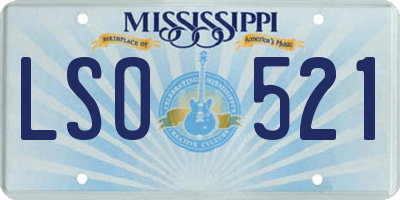 MS license plate LSO521