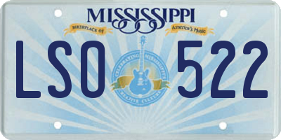 MS license plate LSO522