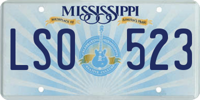 MS license plate LSO523